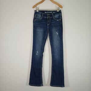 Wallflower Luscious Curvy Bootcut Jeans Size 1 Rhinestone Dark Wash Y2k Western